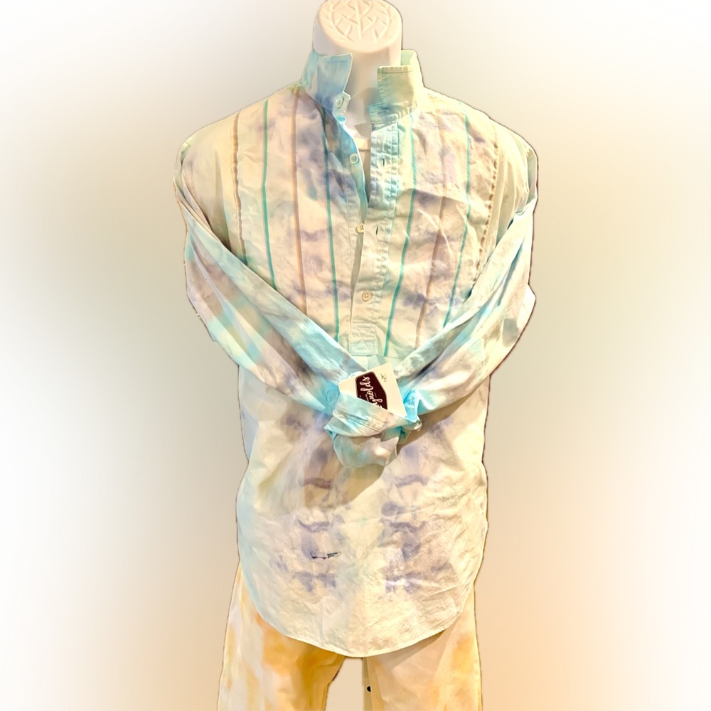Vintage Robert Stock, combed cotton, quarter-button. Men’s L (upcycled).